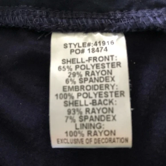 Skies Are Blue Nutria Embroidery Detail Navy Blue Top Size M - Picture 9 of 10